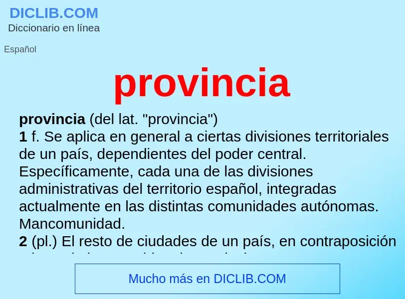 O que é provincia - definição, significado, conceito