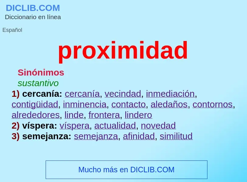 O que é proximidad - definição, significado, conceito