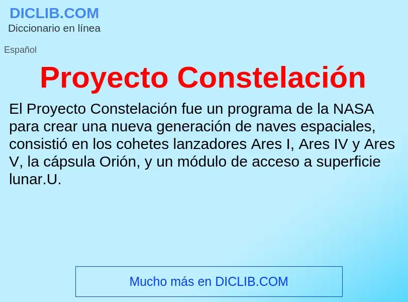 Was ist Proyecto Constelación - Definition