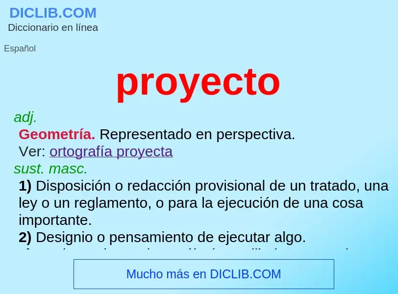 Wat is proyecto - definition