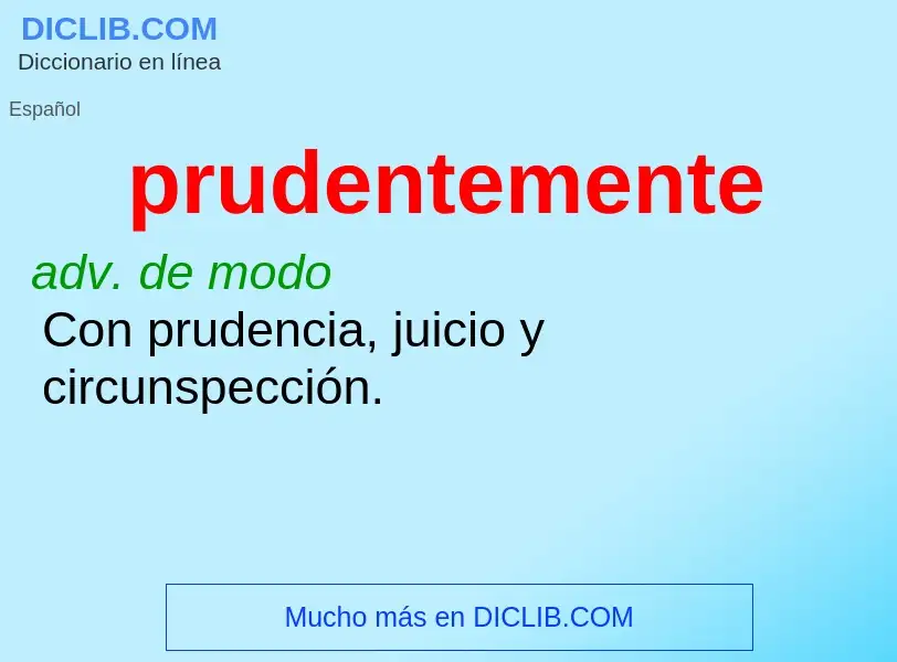 What is prudentemente - definition