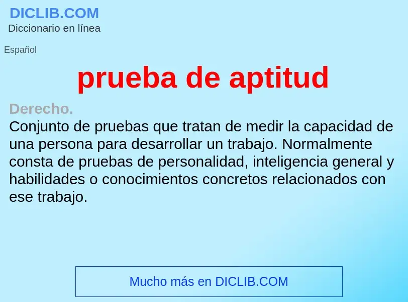 ¿Qué es prueba de aptitud? - significado y definición