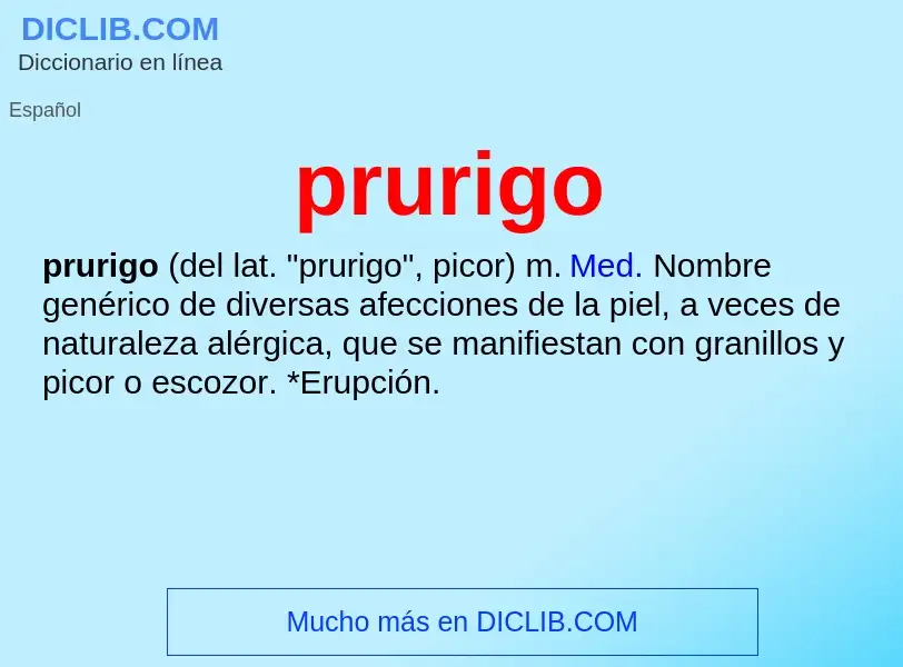 ¿Qué es prurigo? - significado y definición