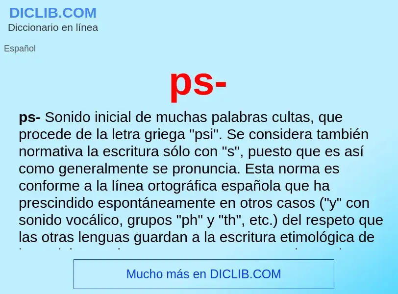 ¿Qué es ps-? - significado y definición