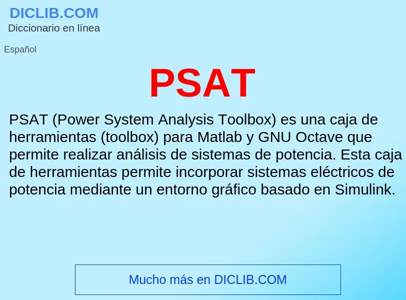 Что такое PSAT - определение