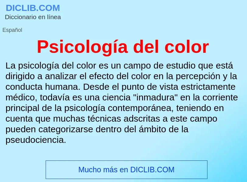 Wat is Psicología del color - definition