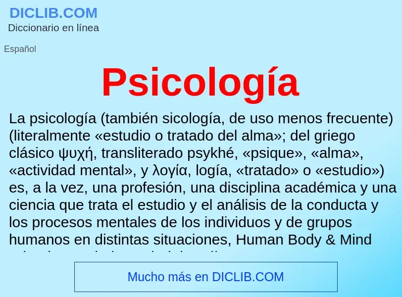 What is Psicología - meaning and definition