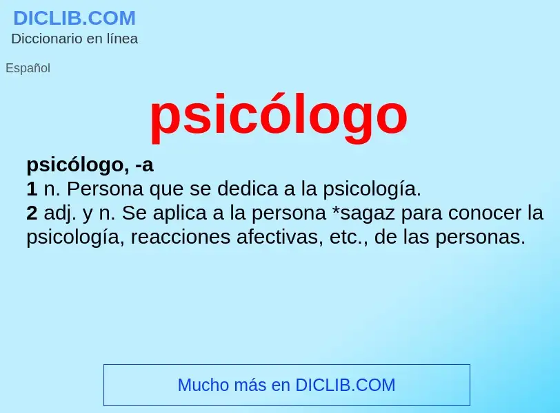 What is psicólogo - definition