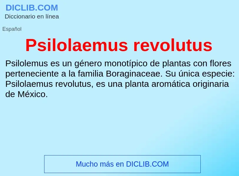 What is Psilolaemus revolutus - definition