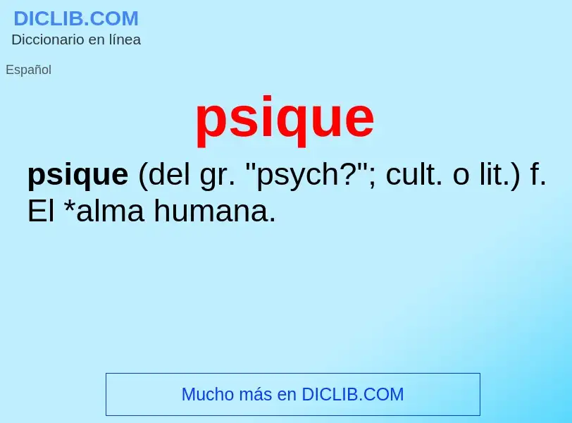 What is psique - meaning and definition