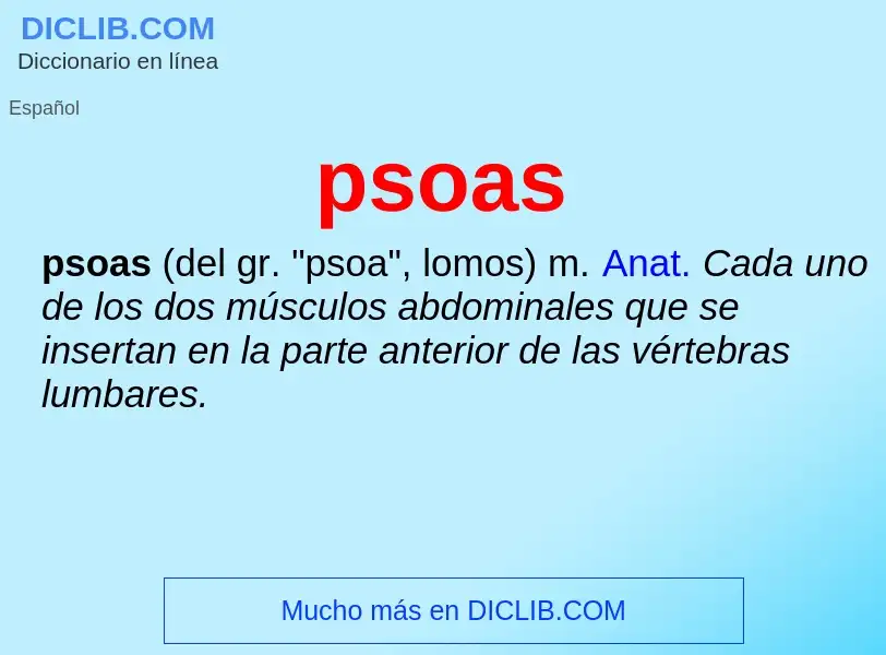 ¿Qué es psoas? - significado y definición