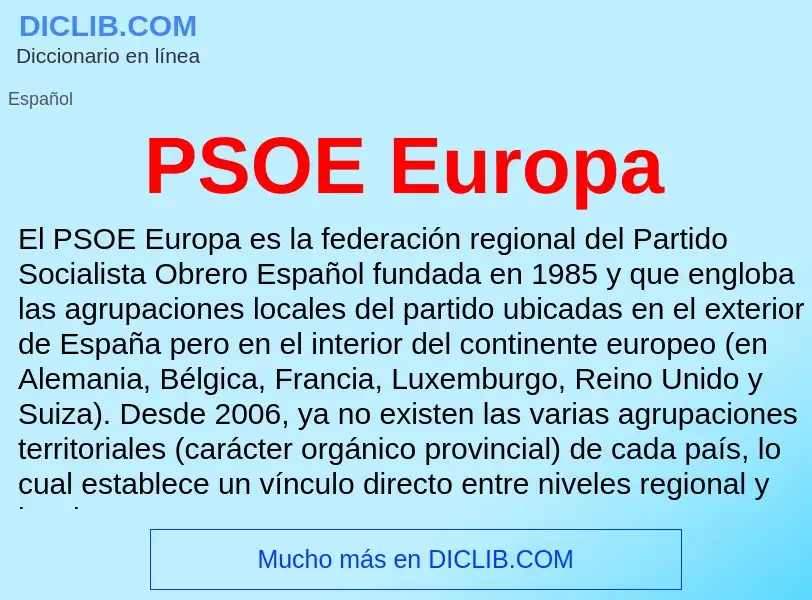 Что такое PSOE Europa - определение