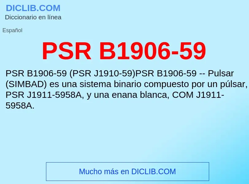 Что такое PSR B1906-59 - определение