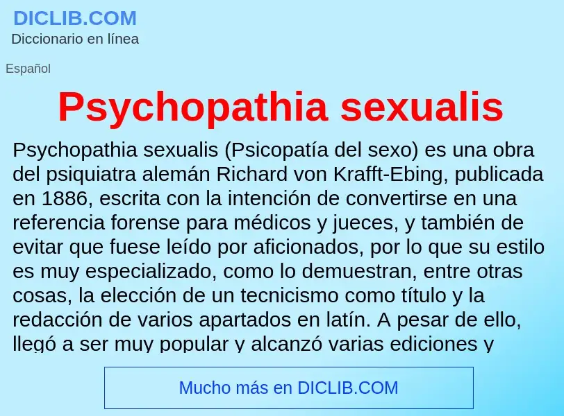 ¿Qué es Psychopathia sexualis? - significado y definición