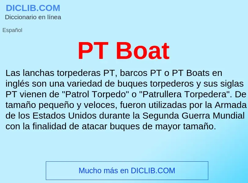 Что такое PT Boat - определение