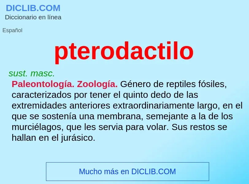 ¿Qué es pterodactilo? - significado y definición