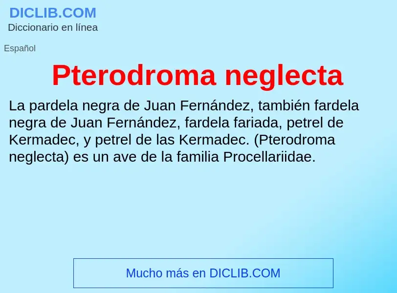 O que é Pterodroma neglecta - definição, significado, conceito