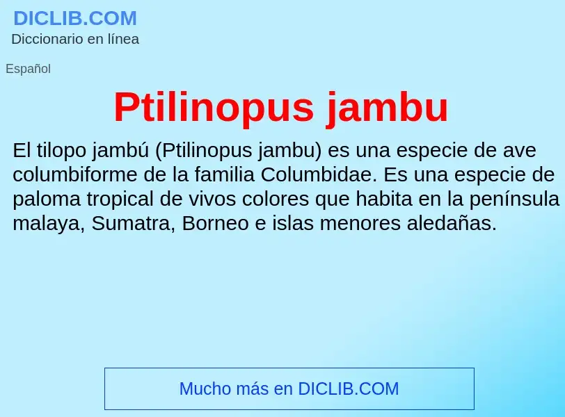 Τι είναι Ptilinopus jambu - ορισμός