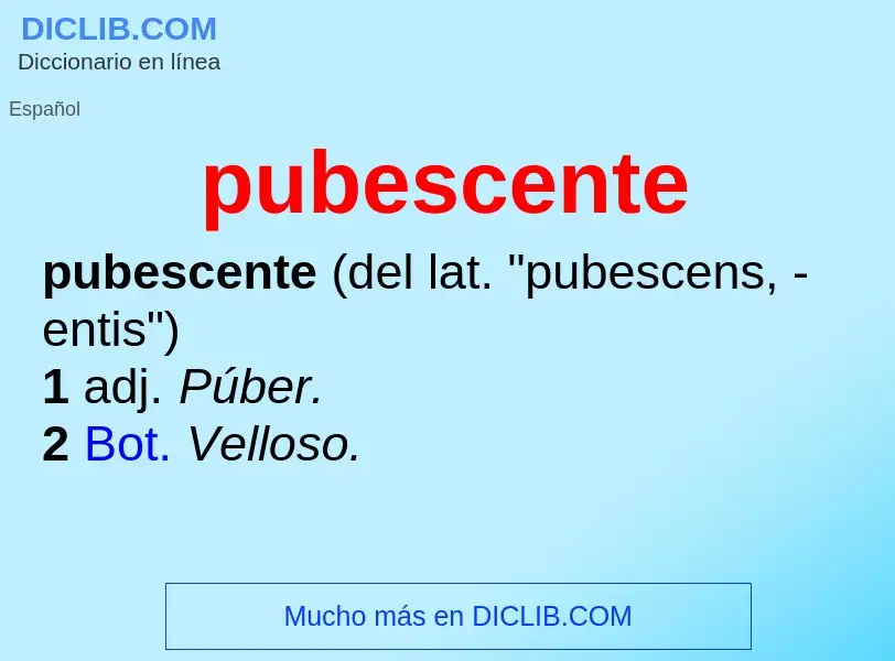 ¿Qué es pubescente? - significado y definición