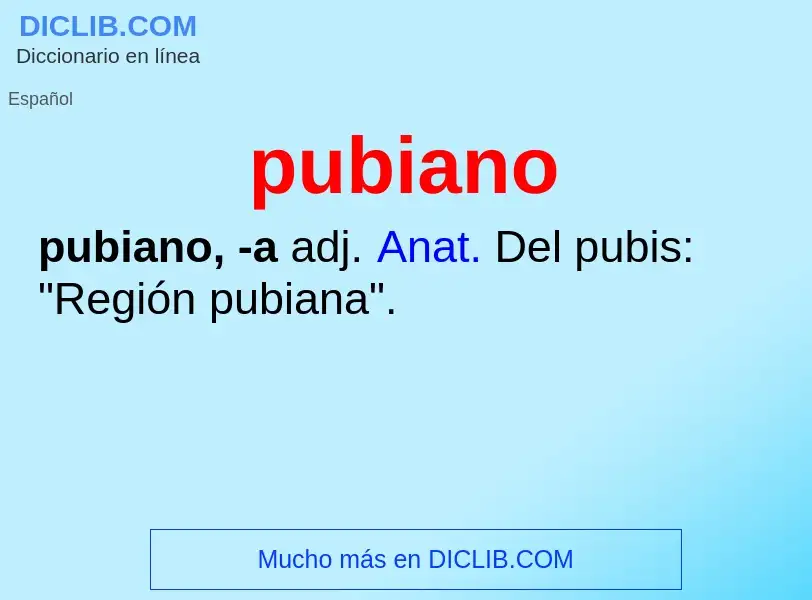 ¿Qué es pubiano? - significado y definición