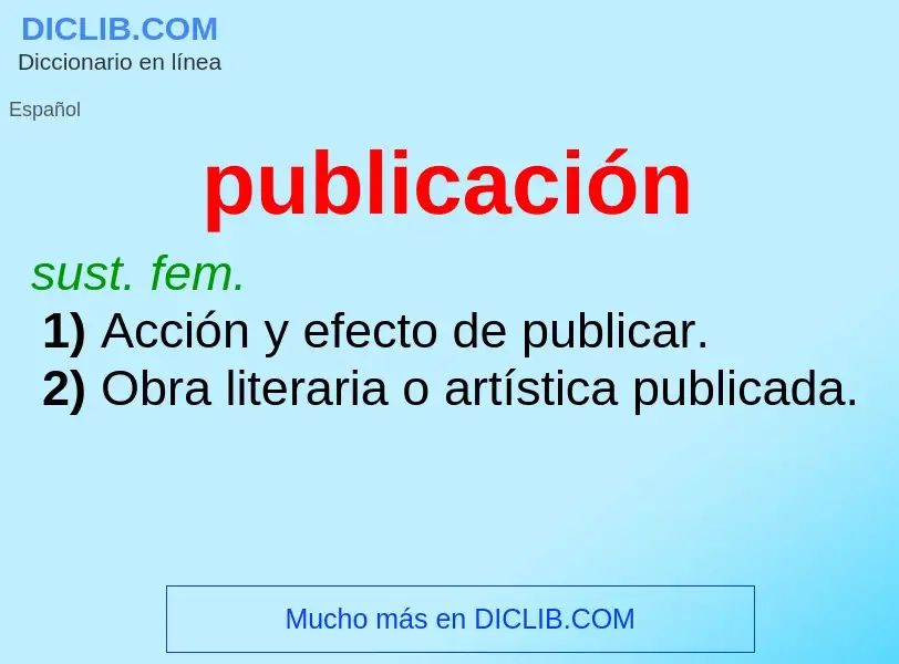 Wat is publicación - definition