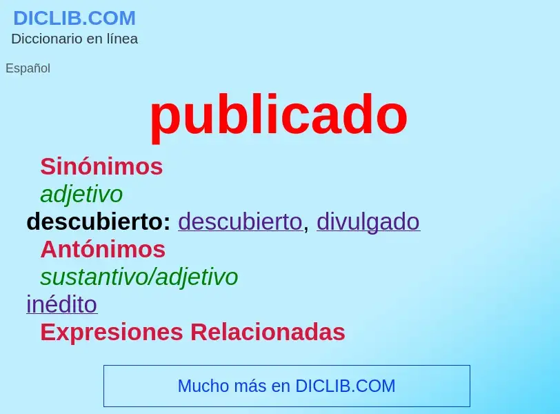 Wat is publicado - definition