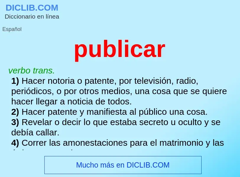 What is publicar - definition