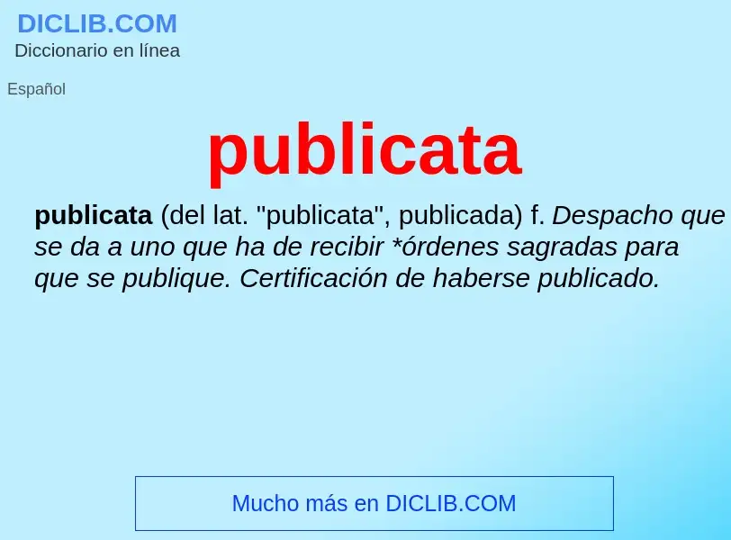 ¿Qué es publicata? - significado y definición