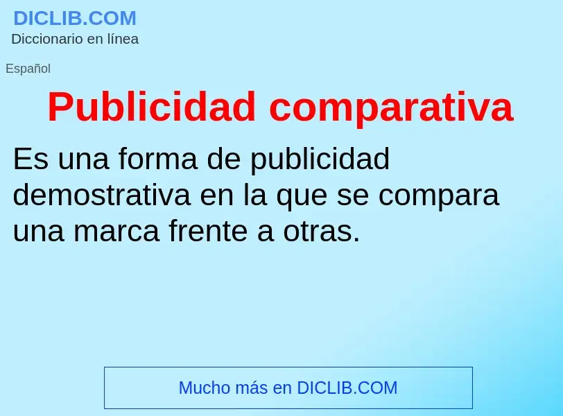 ¿Qué es Publicidad comparativa? - significado y definición