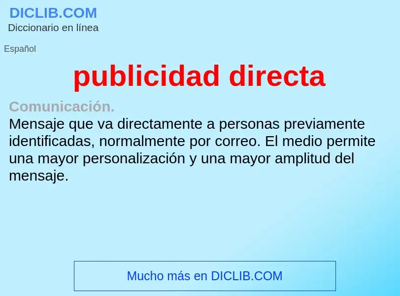 ¿Qué es publicidad directa? - significado y definición