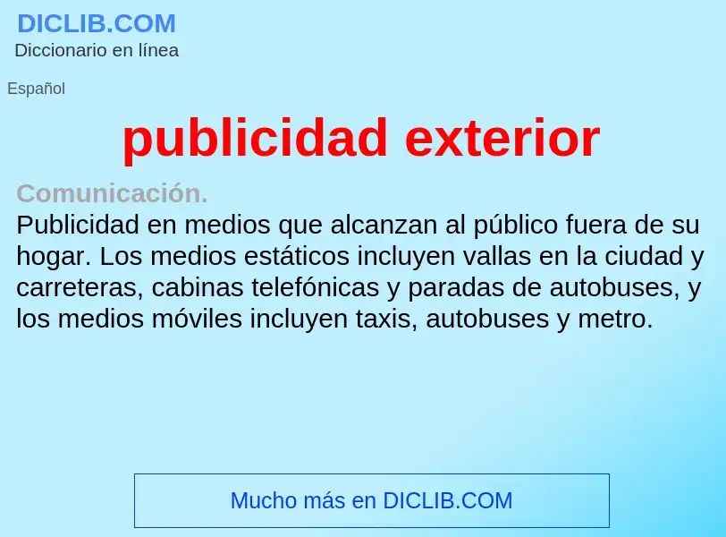 ¿Qué es publicidad exterior? - significado y definición