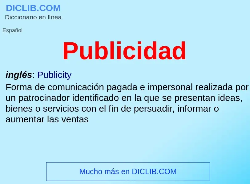 What is Publicidad - meaning and definition