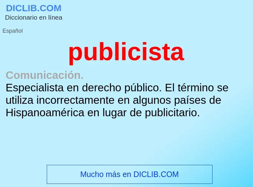 What is publicista - definition