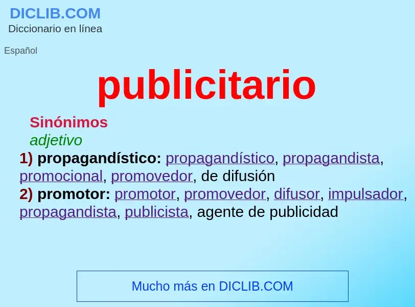 What is publicitario - meaning and definition