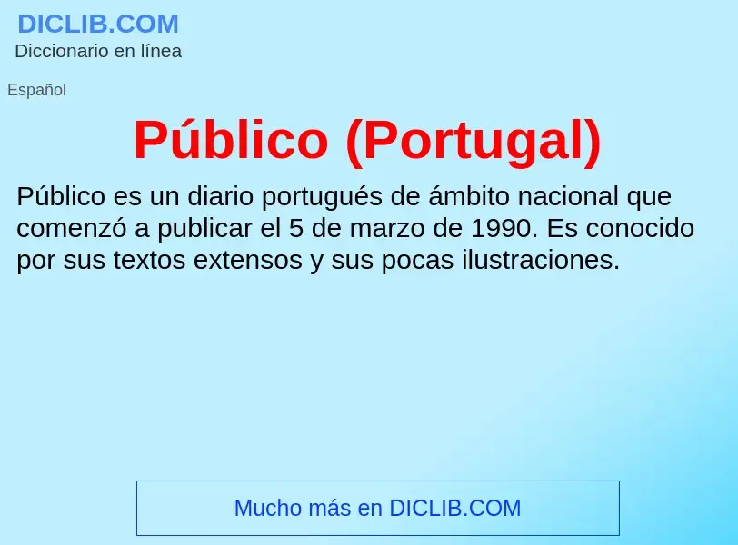 What is Público (Portugal) - meaning and definition