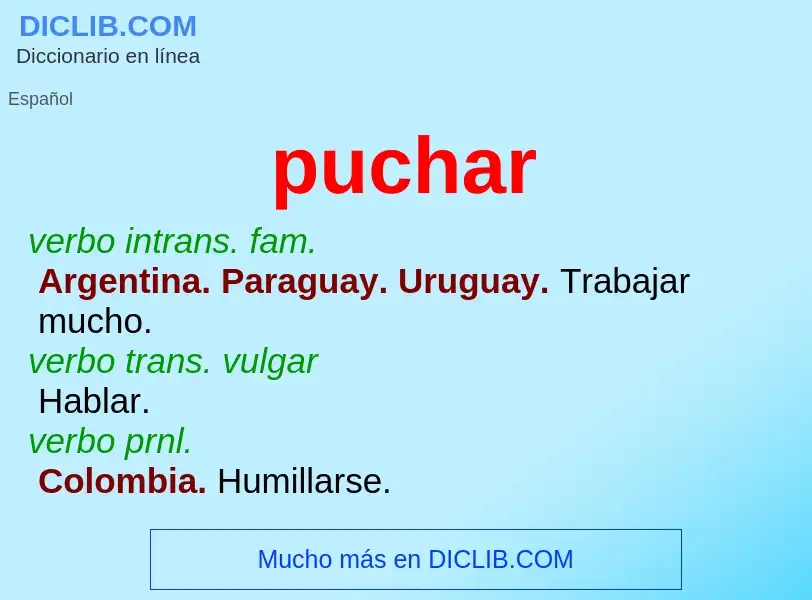 ¿Qué es puchar? - significado y definición