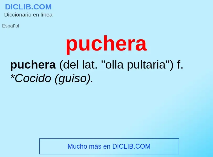 ¿Qué es puchera? - significado y definición