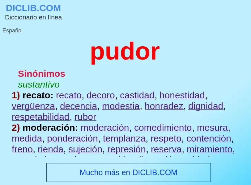 What is pudor - meaning and definition