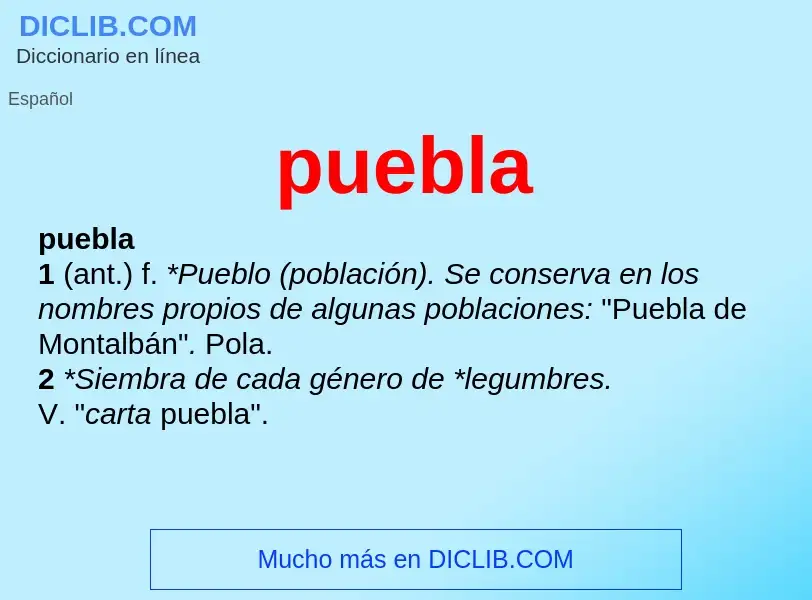 What is puebla - definition