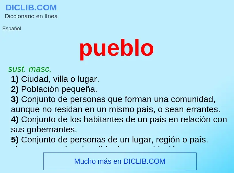 O que é pueblo - definição, significado, conceito