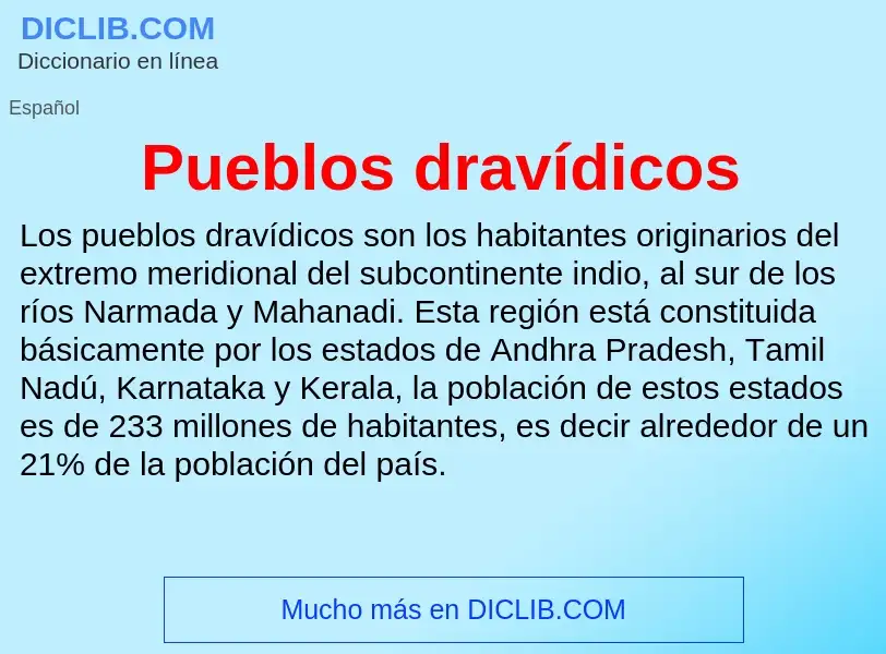 Qu'est-ce que Pueblos dravídicos - définition