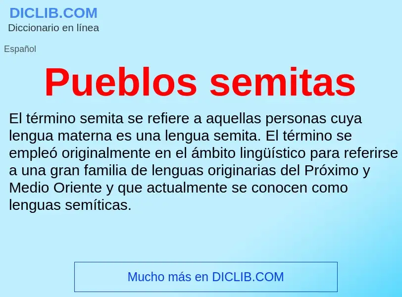 ¿Qué es Pueblos semitas? - significado y definición