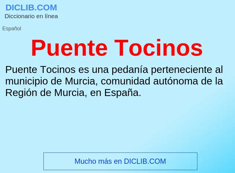 ¿Qué es Puente Tocinos? - significado y definición