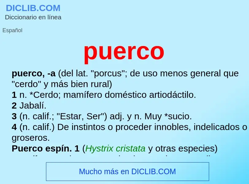 What is puerco - meaning and definition