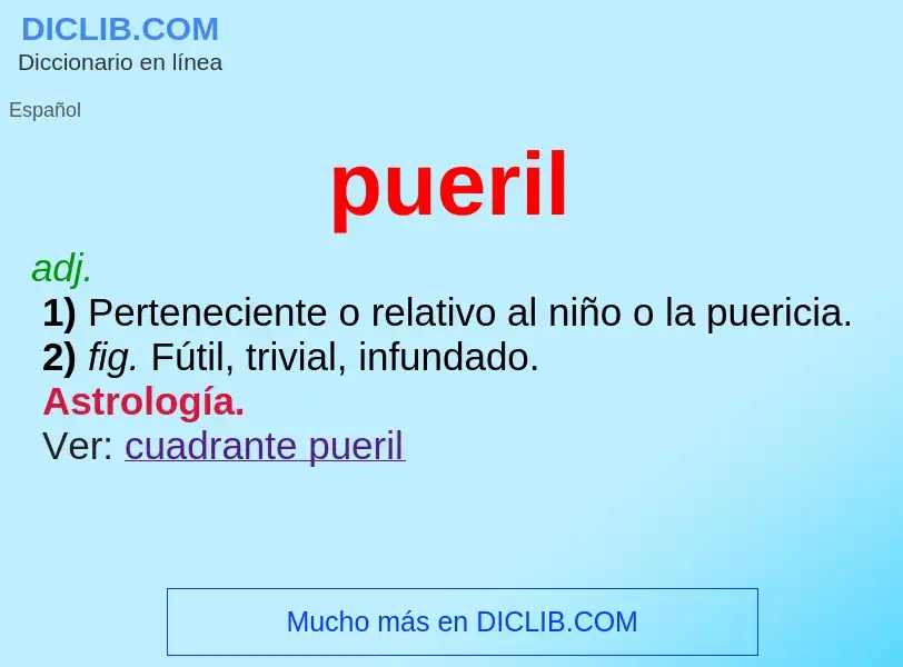 Che cos'è pueril - definizione