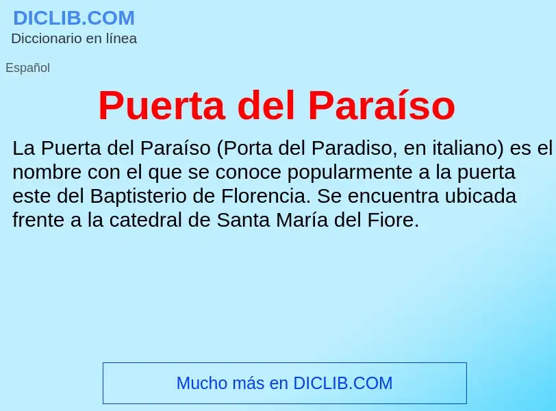 What is Puerta del Paraíso - definition