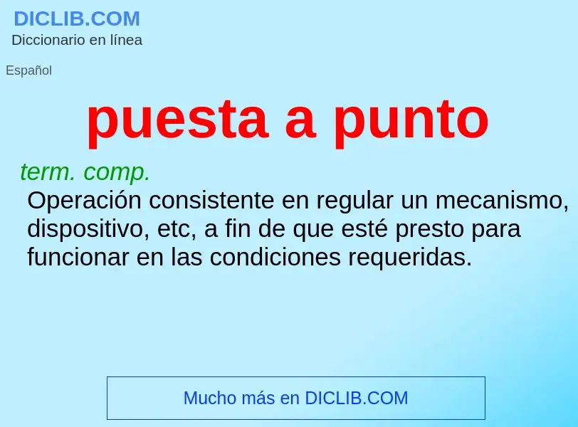 Wat is puesta a punto - definition