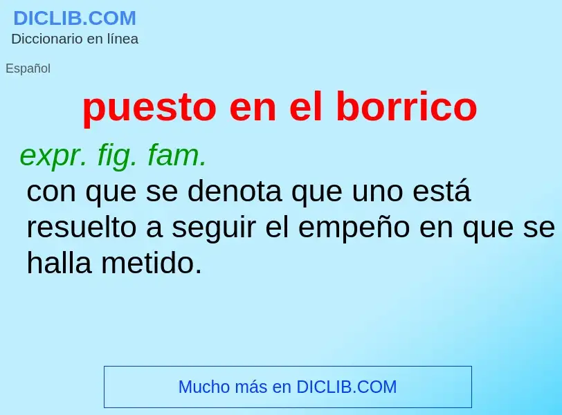 What is puesto en el borrico - definition