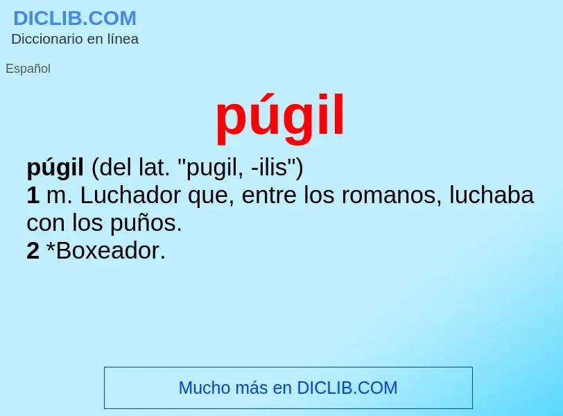 What is púgil - meaning and definition