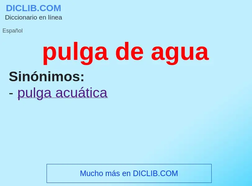 ¿Qué es pulga de agua? - significado y definición